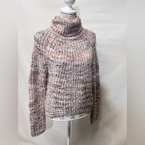 LINE the LABEL Cream and cranberry heather Italian knit sweater size XS. - Picture 9 of 13